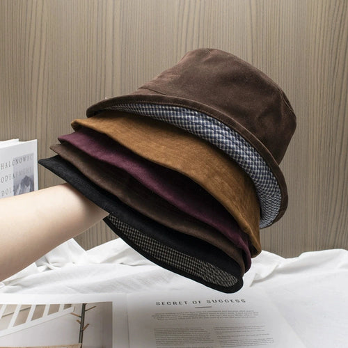Women Autumn And Winter Suede Bucket Hats