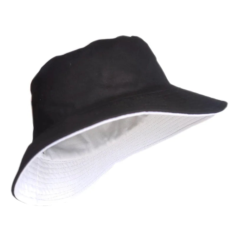 Reversible Bucket Hat Lady Summer Cotton Wide Brim Sun Caps