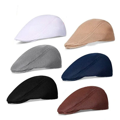 Adult Summer Breathable Mesh Cap British Fashion Style Beret Male