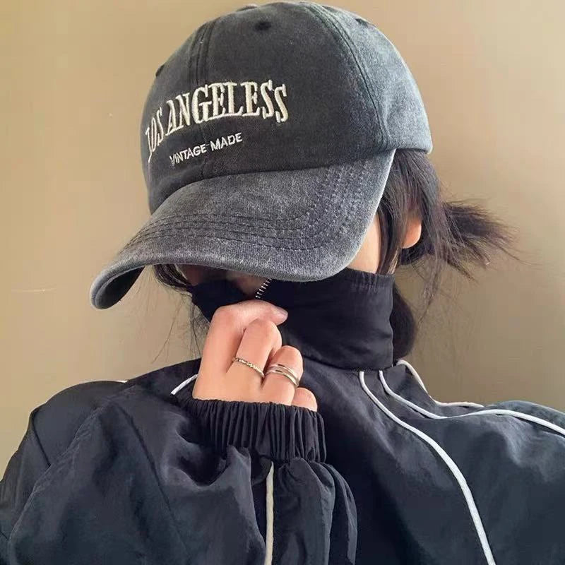 Retro Washed Cotton Baseball Cap Men Women