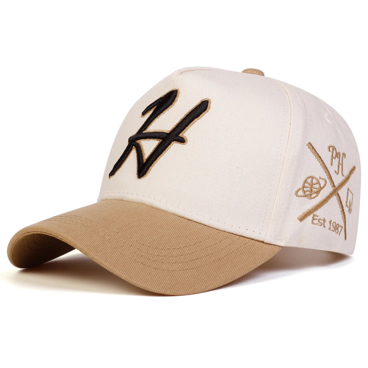 Unisex H Letter Embroidered Baseball Caps Spring Autumn