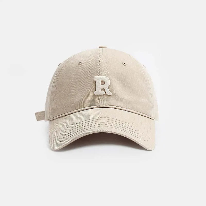 Vintage Letter Embroidered Baseball Cap Trendy Peaked Hat