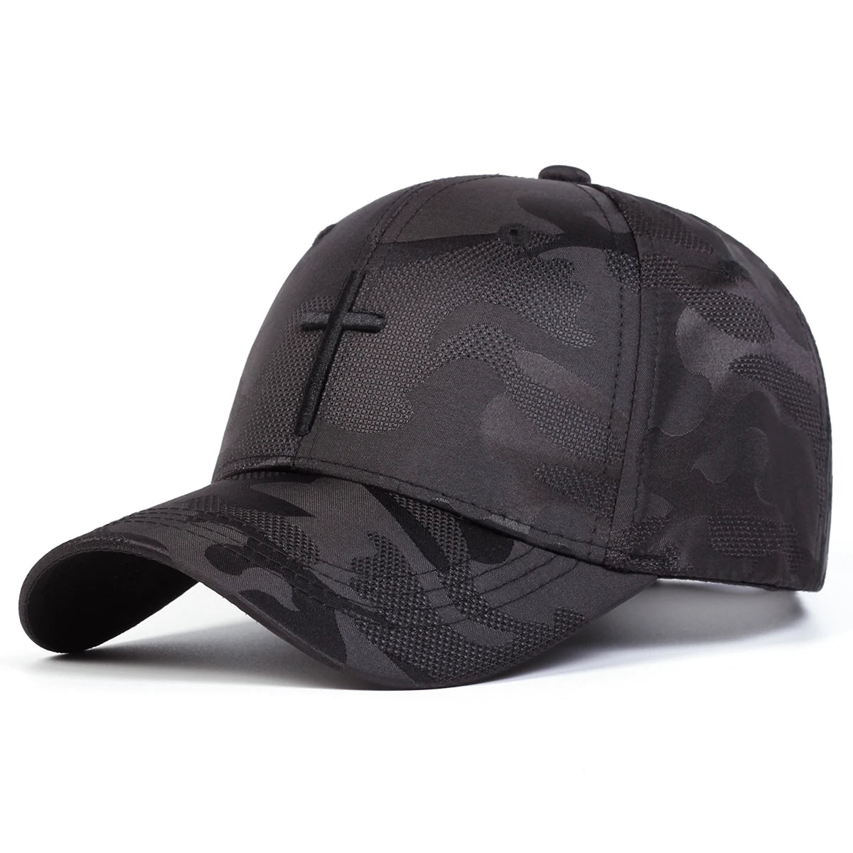 Unisex Cross Embroidery Camouflage Baseball Caps