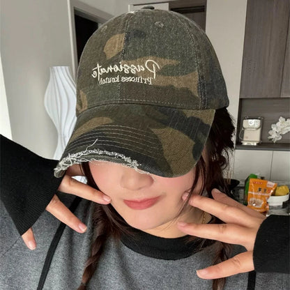 Camouflage Flowers Star Letter Embroidery Baseball Hats