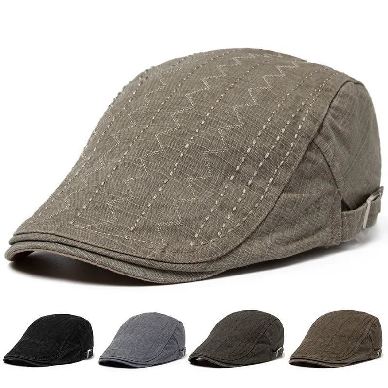 Retro Stylish Newsboy Cap For Men Cotton Beret Unisex Sun Hat