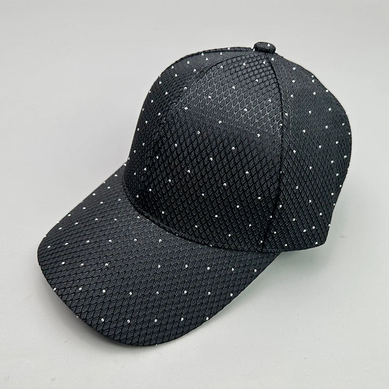 New Flash Rhinestone Simple Streetwear Women Baseball Hats