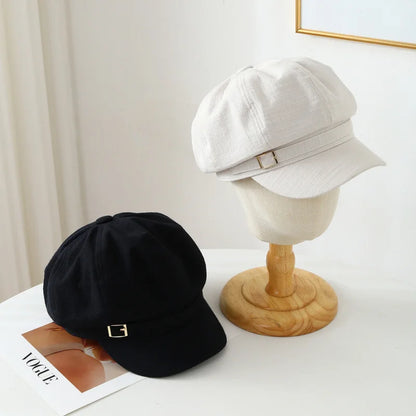 Retro Octagonal Cap Women New Spring Summer