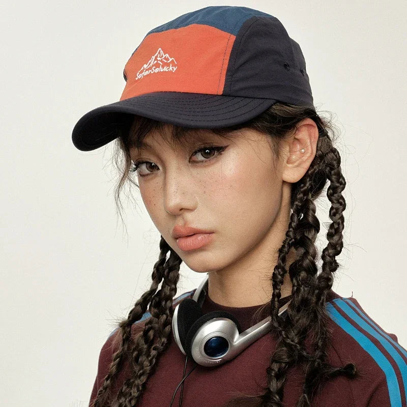Mountain Peak Letter Embroidered Quick Dry Waterproof Snapback Hat