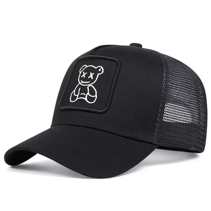Unisex XX Little Bear Embroidery Baseball Net Caps Spring and Summer