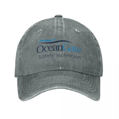 Vintage OceanGate Safety Technician Baseball Cap Unisex Style Distressed Washed Headwear Outdoor All Seasons Travel Hats Cap