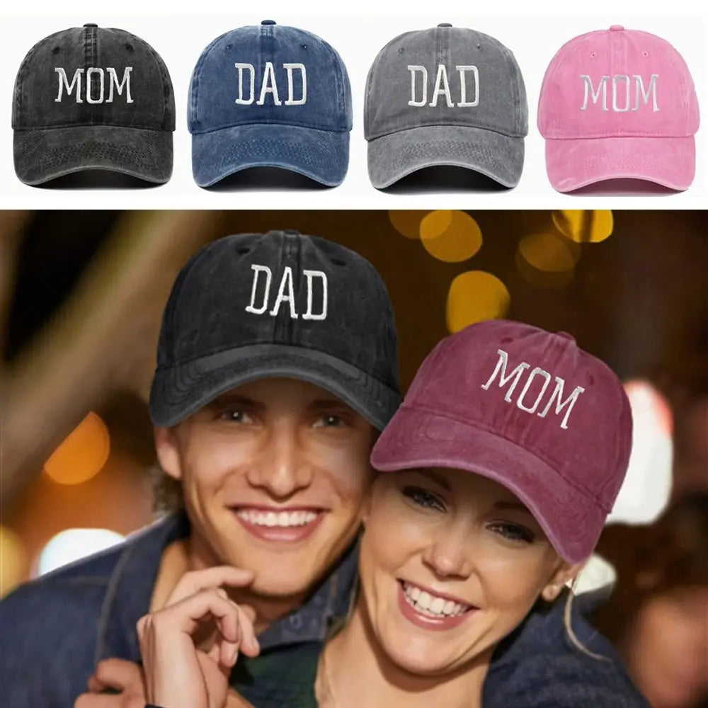 Dad Mom Embroidery Baseball Cap Fashion Women Men Hat Cotton