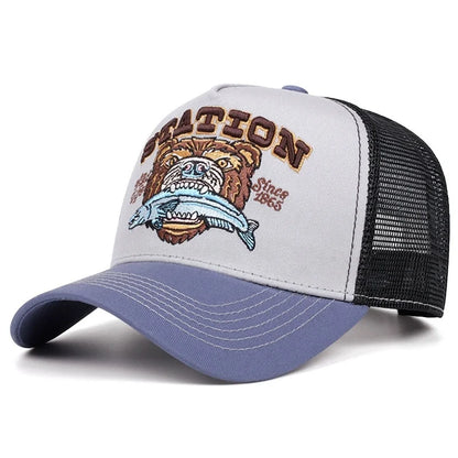Unisex Summer Fishing Cap Breathable Mesh Trucker Hat Men Women