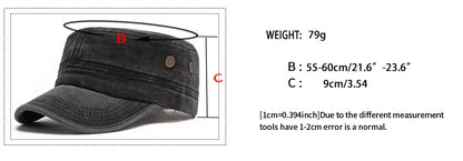 Men Flat Army Hat Washed Cotton Vintage Visor Baseball Cap Hunting Militarily Caps Casual Outdoor
