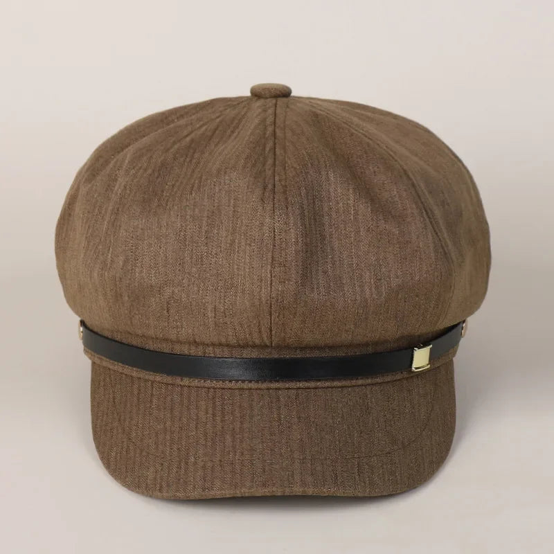 Women Octagonal Hat Newsboy Cap Autumn Winter