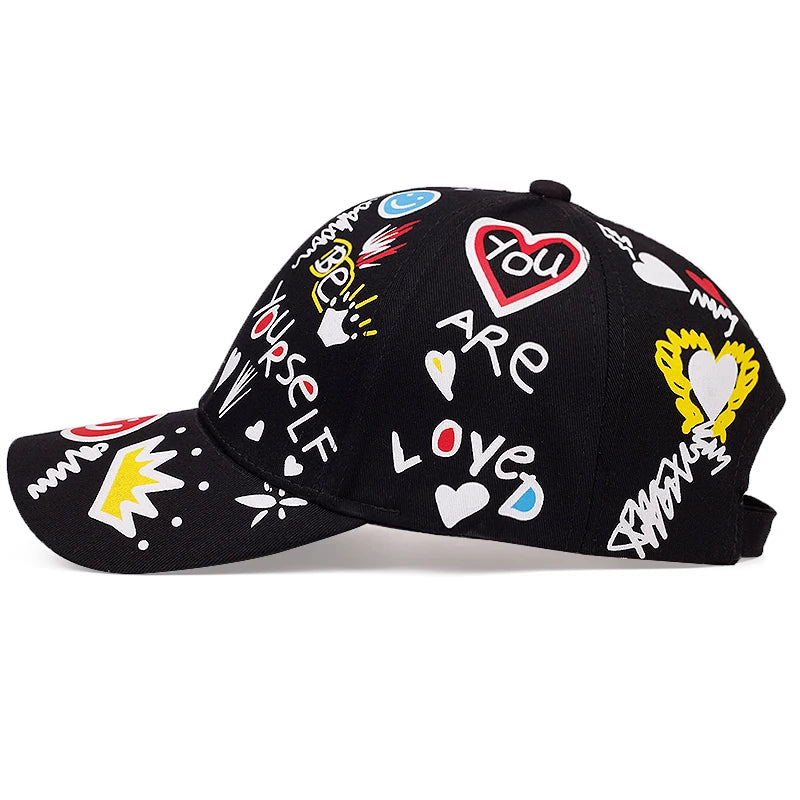 Letter Printing Graffiti Hip Hop Baseball Cap Fashion