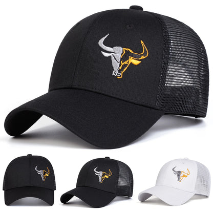 Unisex Ox Head Embroidery Baseball Net Caps Spring and Summer
