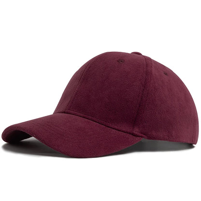 Women Suede Baseball Caps Autumn Winter Solid Fashion Men Hip Hop Cap