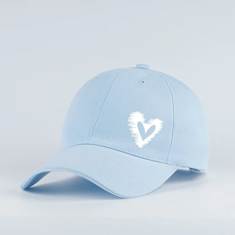 Stylish, Minimalist Baseball Cap with Heart Print