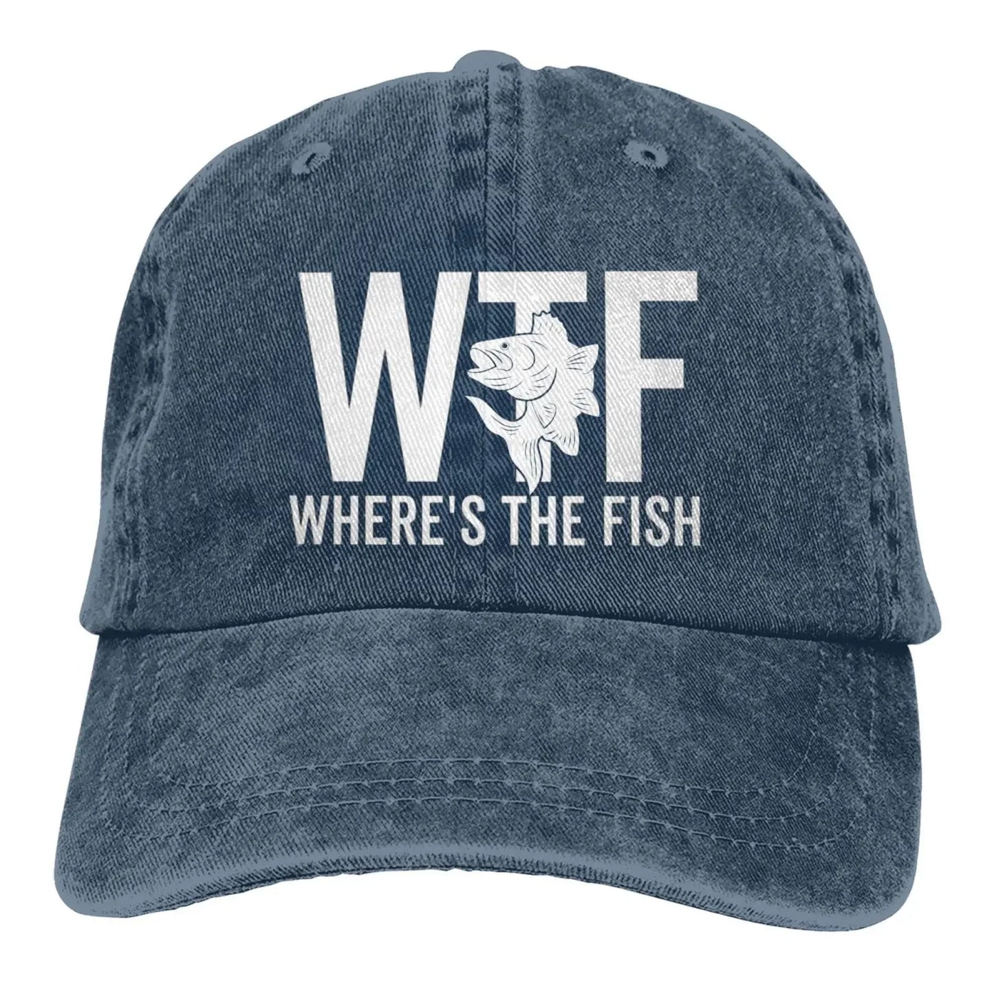 WTF Where's The Fish Hat Women Baseball Hat Graphic Cap Men’s For Cap