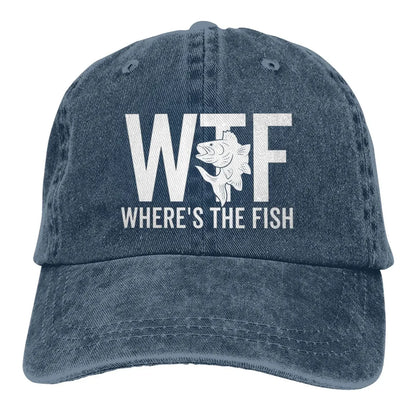 WTF Where's The Fish Hat Women Baseball Hat Graphic Cap Men’s For Cap