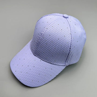New Flash Rhinestone Simple Streetwear Women Baseball Hats