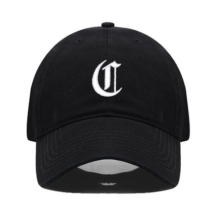 Old English Letter A-Z Embroider Baseball Cap For Men Women