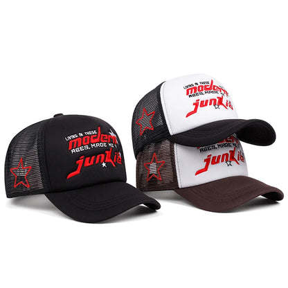 Webhat Modern Pentagram Embroidered HipHop