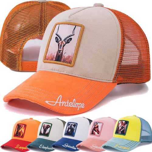 Unisex Rich Color Antelope Pattern Patch Design Suede Hat Male Female Summer