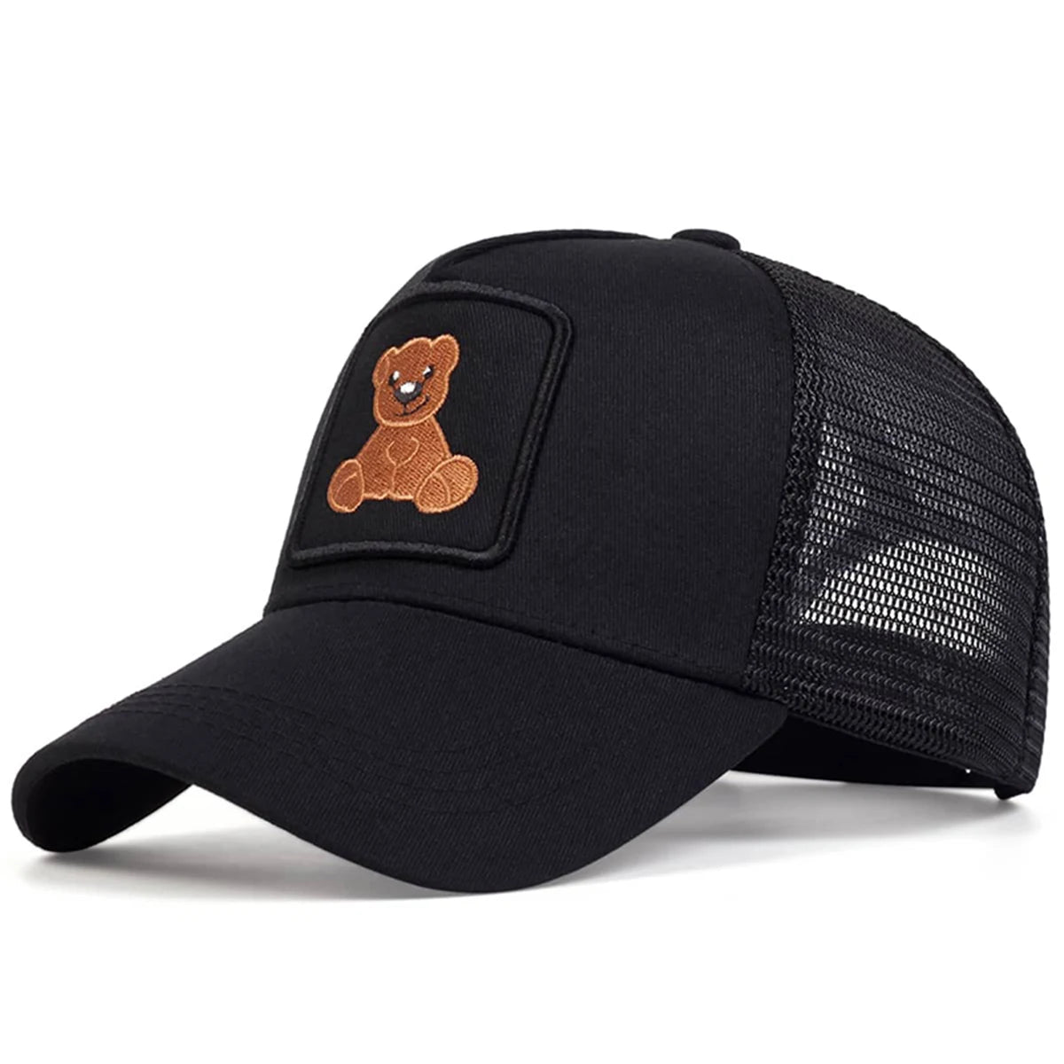 Unisex Little Bear Embroidery Baseball Net Caps Spring and Summer