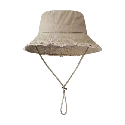 100% Cotton Washed Frayed Edge Bucket Hat