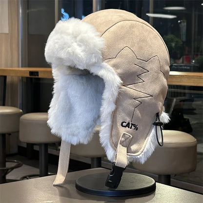 Winter Plush Lined Ushanka Hat For Men Women Windproof Cold Weather Outdoor