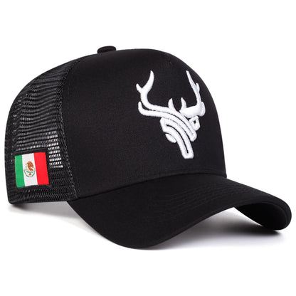 Unisex Antler Embroidery Baseball Net Caps Outdoor Adjustable Casual Hats Sunscreen Hat Sports Cap