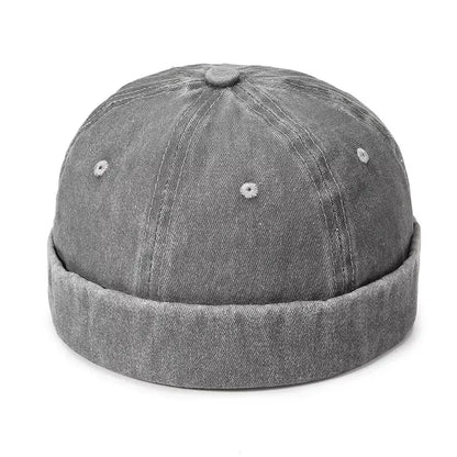New Women Men Solid Cotton Cap Hat Washed Denim Beanie Hat