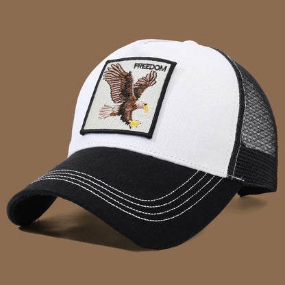 Unisex Trucker Cap with Eagle Embroidery & Applique - Suitable for Daily Casual Wear