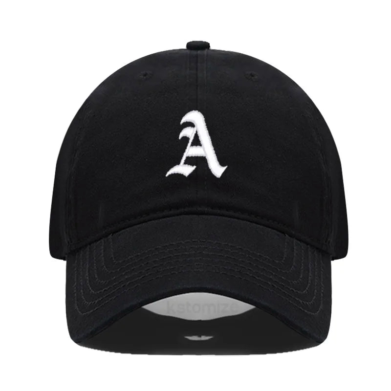 Old English Letter A-Z Embroider Baseball Cap For Men Women