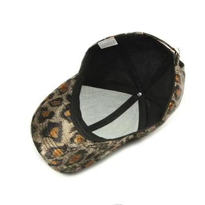 Spring And Summer Polyester Leopard Print Casquette Baseball Cap