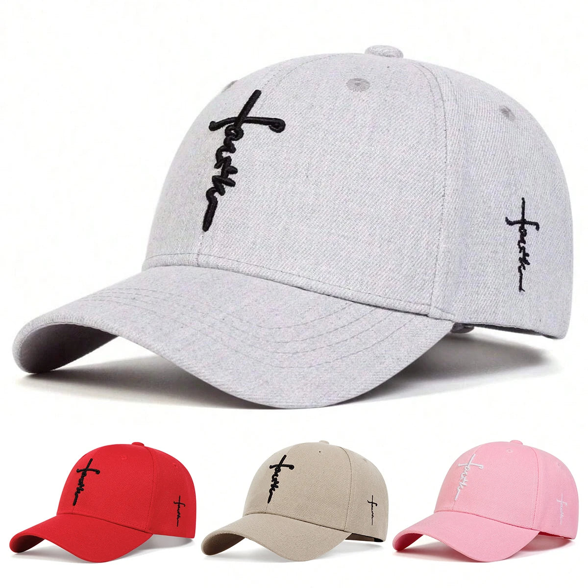 Unisex Letter Cross Embroidery Baseball Caps Spring and Autumn