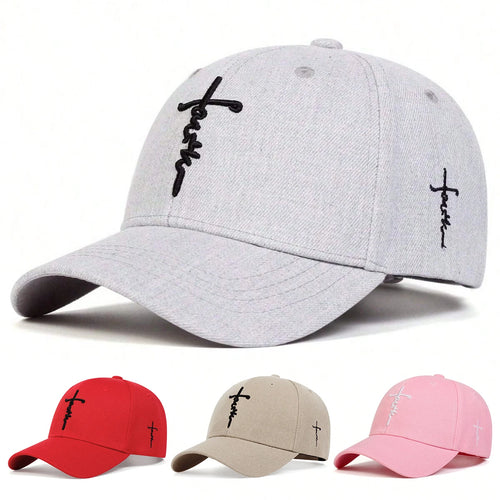 Unisex Letter Cross Embroidery Baseball Caps Spring and Autumn