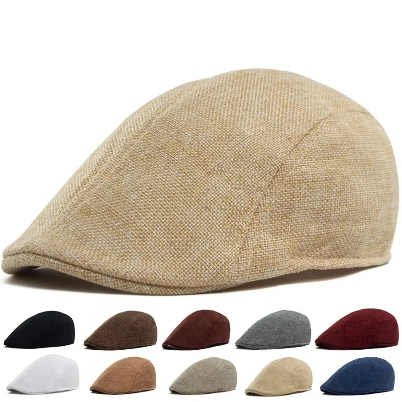 Breathable Linen Vintage British Flat Cap
