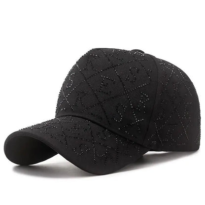 Korean Style Glittering Diamond Letter Baseball Cap
