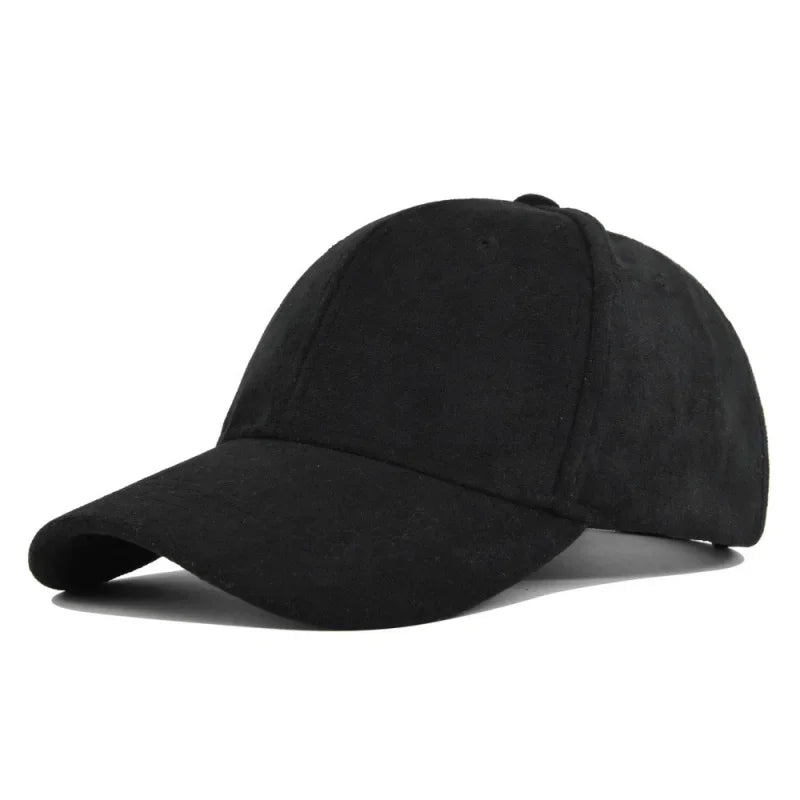 Fashion False Suede Baseball Caps For Men Women Autumn Winter Solid Retro Unisex  Adjustable Sun Caps