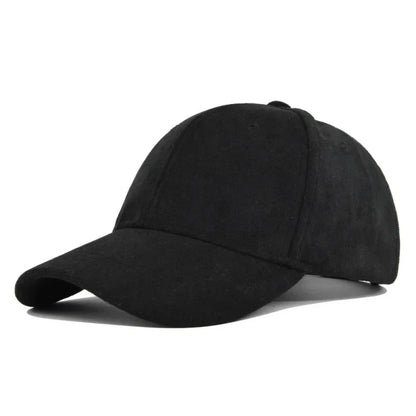 Fashion False Suede Baseball Caps For Men Women Autumn Winter Solid Retro Unisex  Adjustable Sun Caps
