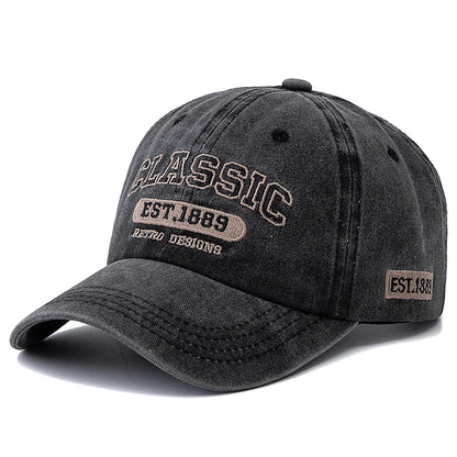 Retro Design Embroidery Classic 1889 Letter Baseball Cap