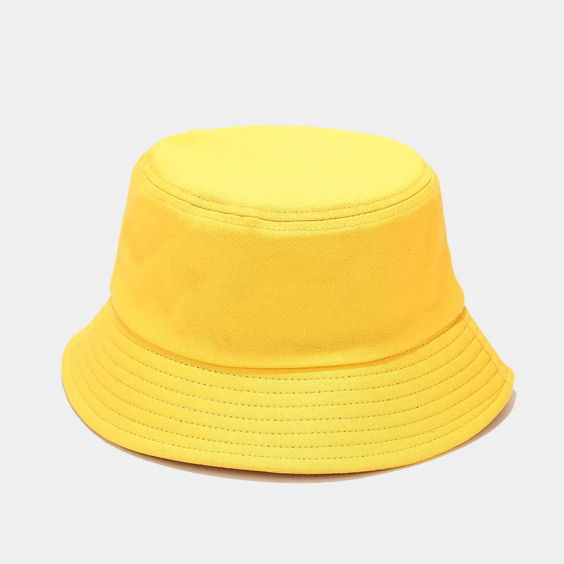 Unisex Simple Summer Solid Cotton Bucket Hat For Women