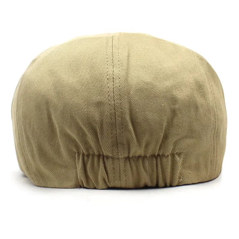 Solid Cotton Newsboy Caps Men Flat Peaked Cap Women Painter Beret Hats