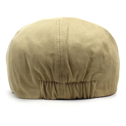 Solid Cotton Newsboy Caps Men Flat Peaked Cap Women Painter Beret Hats