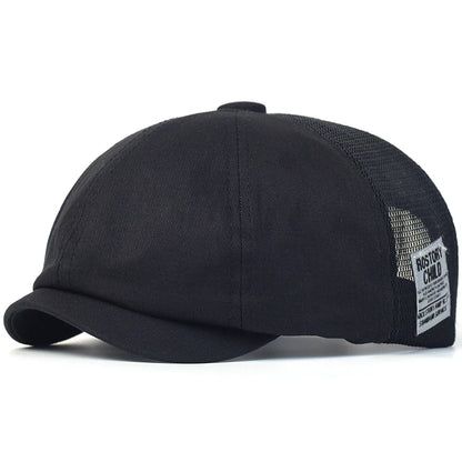 Summer Mesh boy Cap Breathable Cotton Peaky Octagonal Hat Vintage Casual Cap