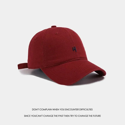 Soft Top Baseball Cap Embroidered Sporty Wide Brim Feminine Face Slimming Unisex
