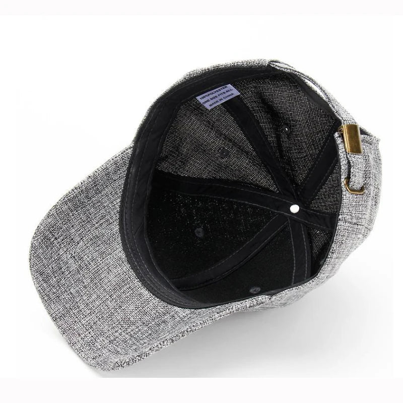 New Big Size Deep Faux Linen Baseball Hats Outdoor