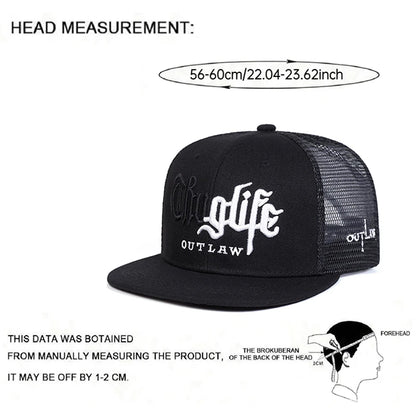 Personalized Fashion Webhat Thug Life Embroidered Hip Hop Hat